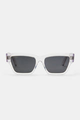 Beseled Chunky Square Acetate Frame Sunglasses - Crystal