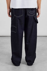 Baggy Contrast Stitch Jean - Indigo