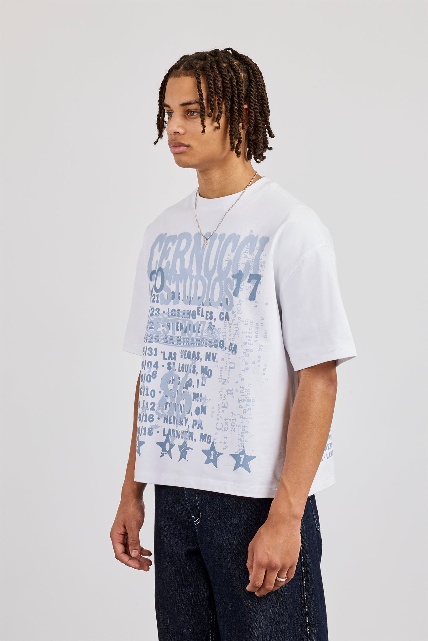 Reversible Cernucci Studio Graphic T-Shirt - White
