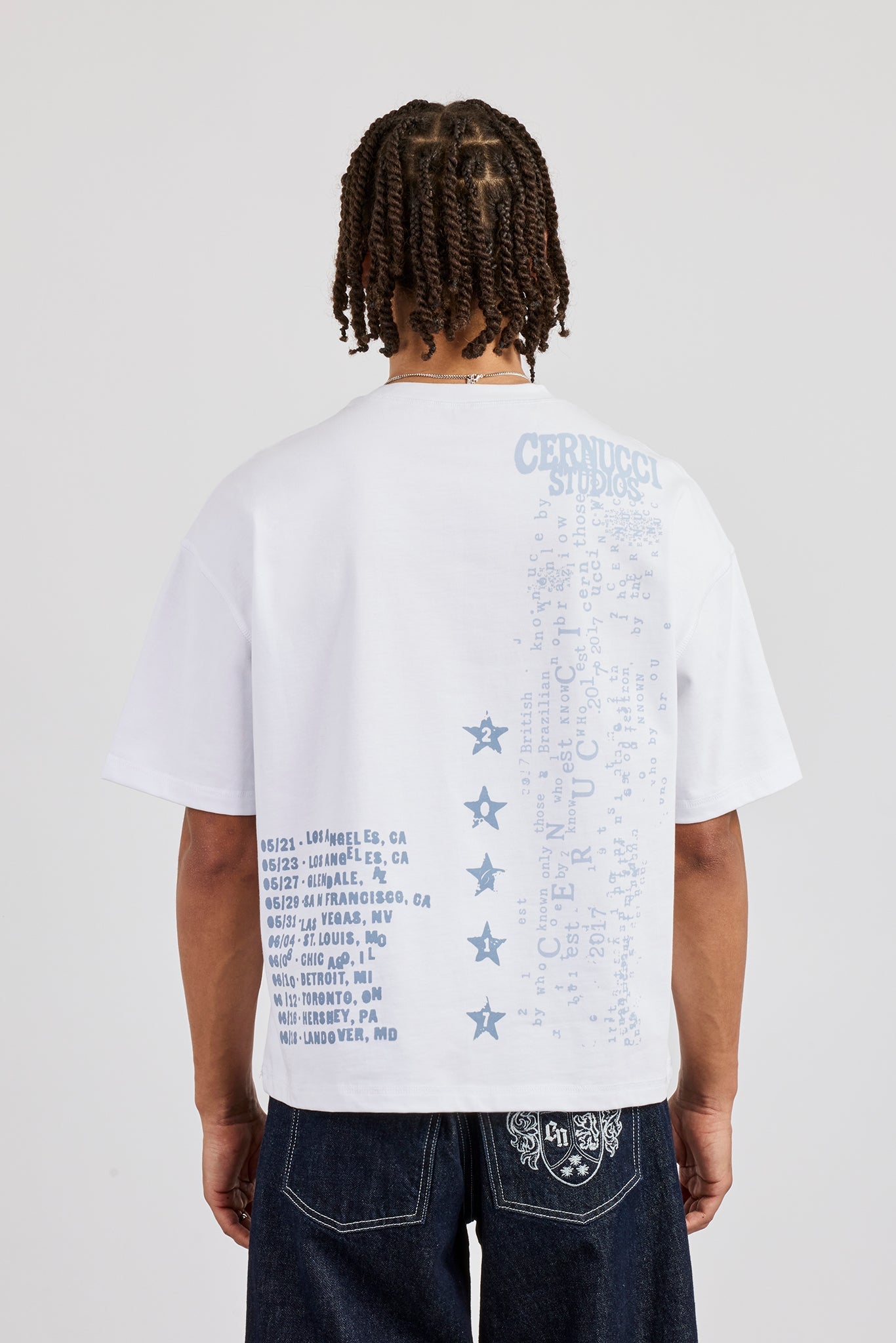 Reversible Cernucci Studio Graphic T-Shirt - White