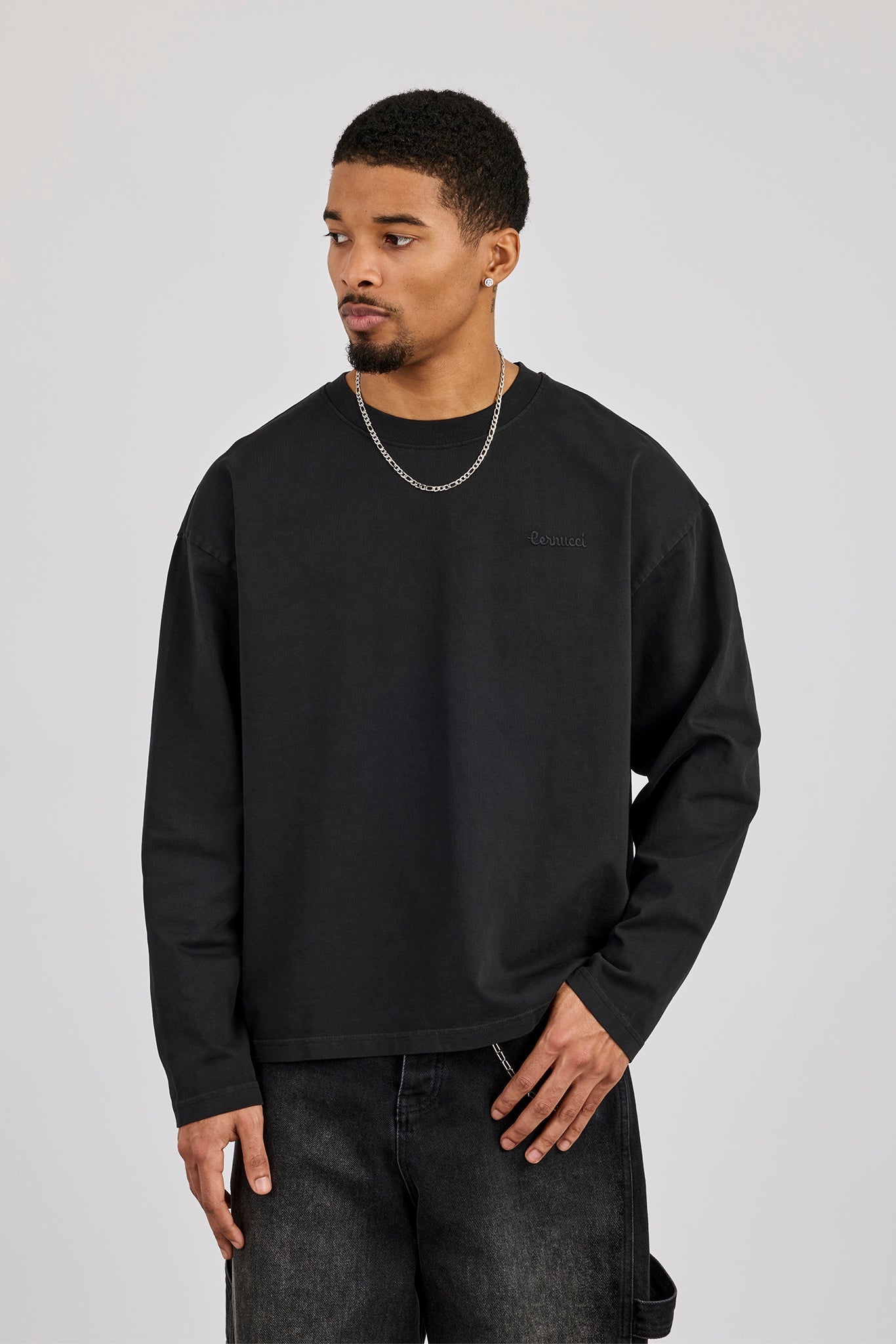 Washed Long Sleeve T-Shirt - Black