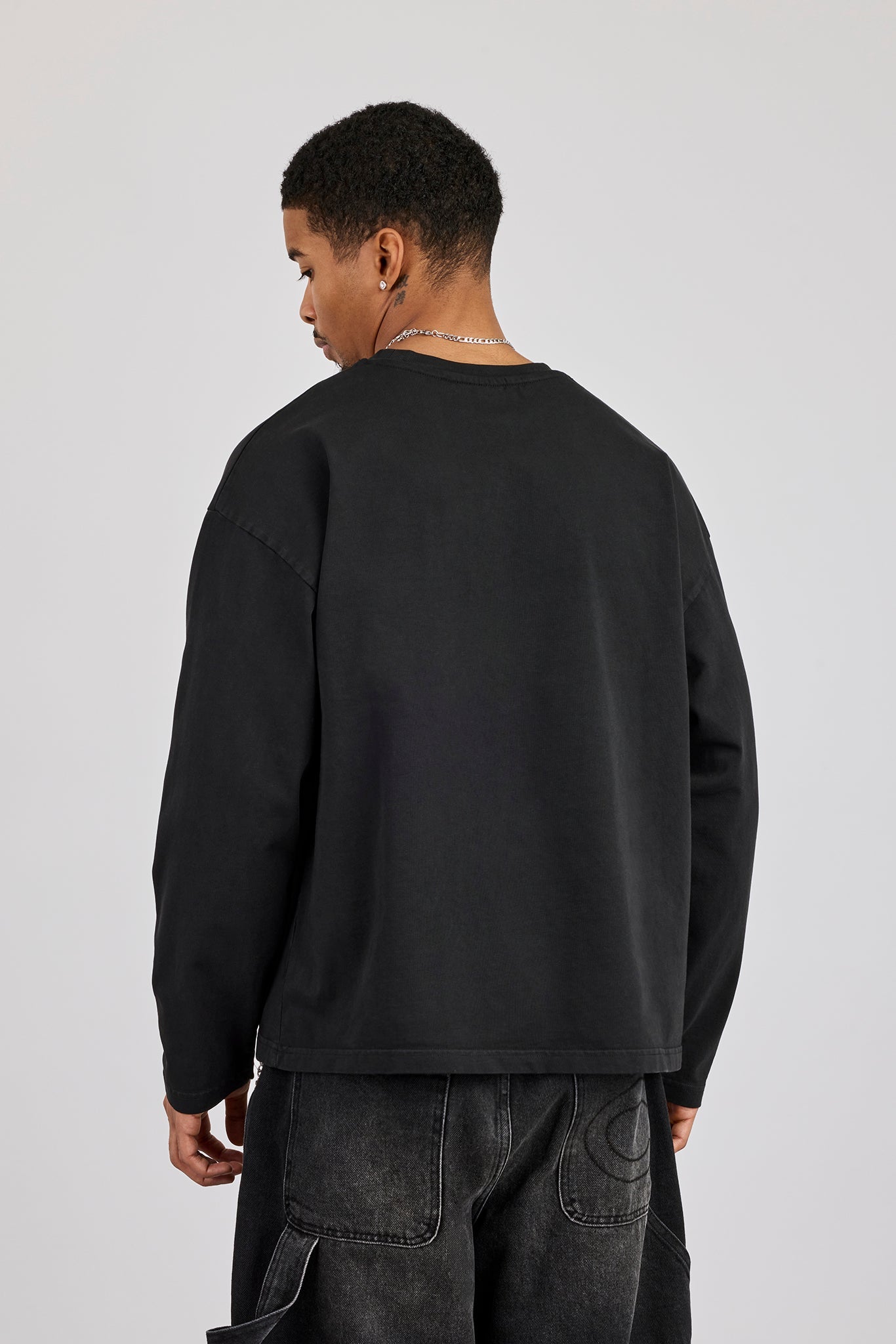 Washed Long Sleeve T-Shirt - Black