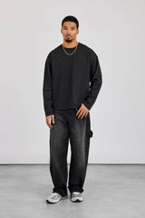 Washed Long Sleeve T-Shirt - Black