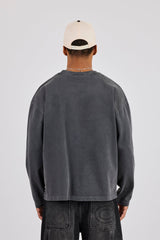 Washed Long Sleeve T-Shirt - Charcoal