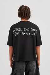 Function Back Print Boxy T-Shirt - Black