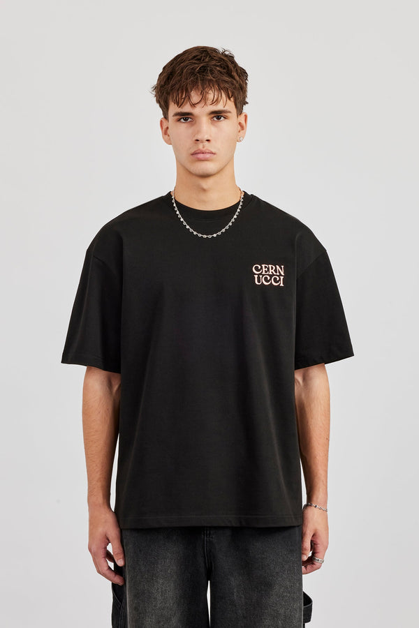 Cernucci Car Oversized T-Shirt - Black