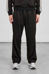 Mens Relaxed Poly Smooth Taping Track Pant - Black