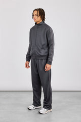 Mens Regular Poly Smooth Taping Tracksuit - Charcoal