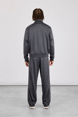 Mens Regular Poly Smooth Taping Tracksuit - Charcoal