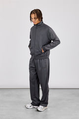 Mens Regular Poly Smooth Taping Tracksuit - Charcoal