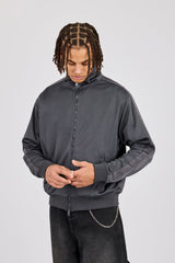 Mens Regular Poly Smooth Taping Track Top - Charcoal