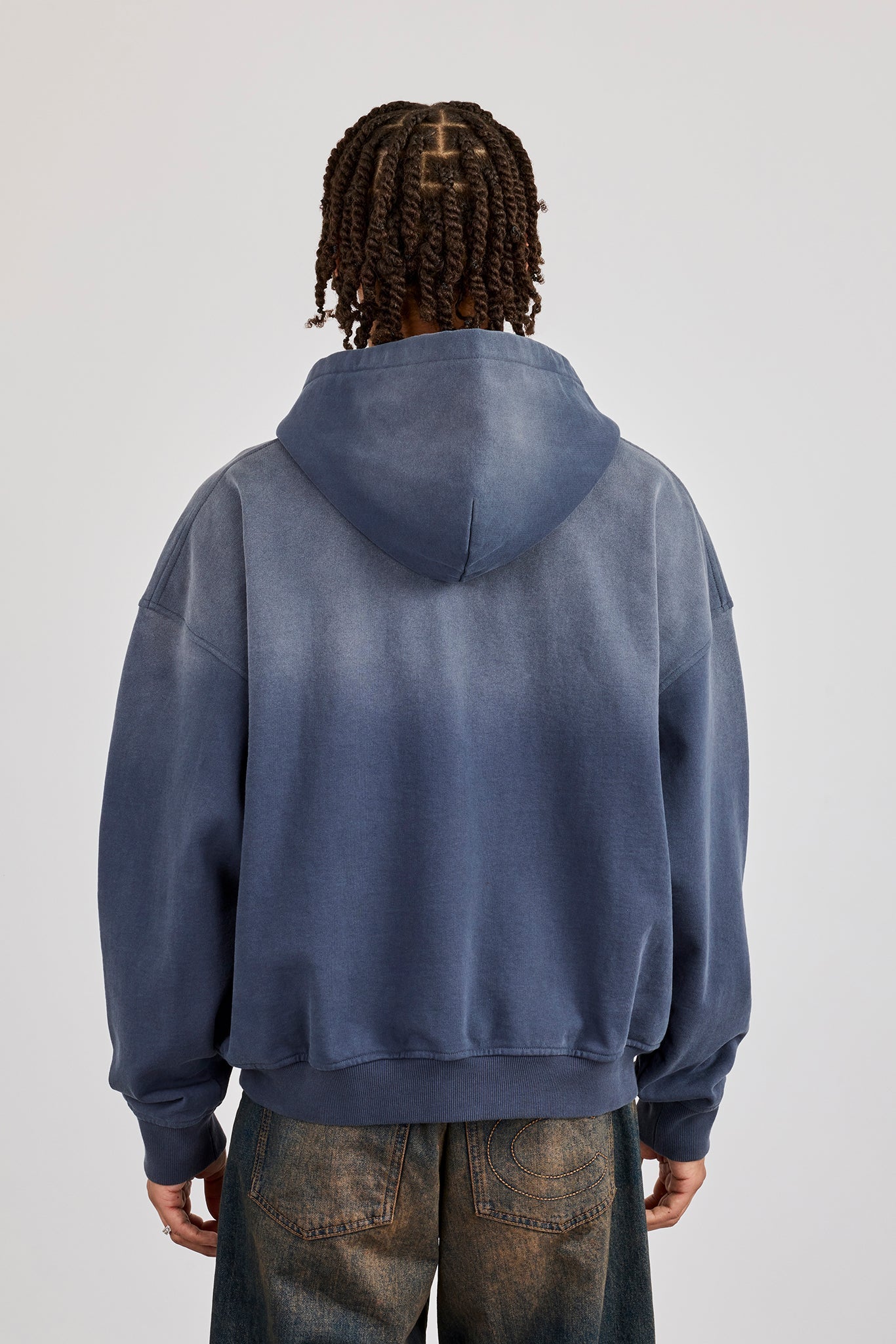 Washed Crest Graphic Hoodie - Navy