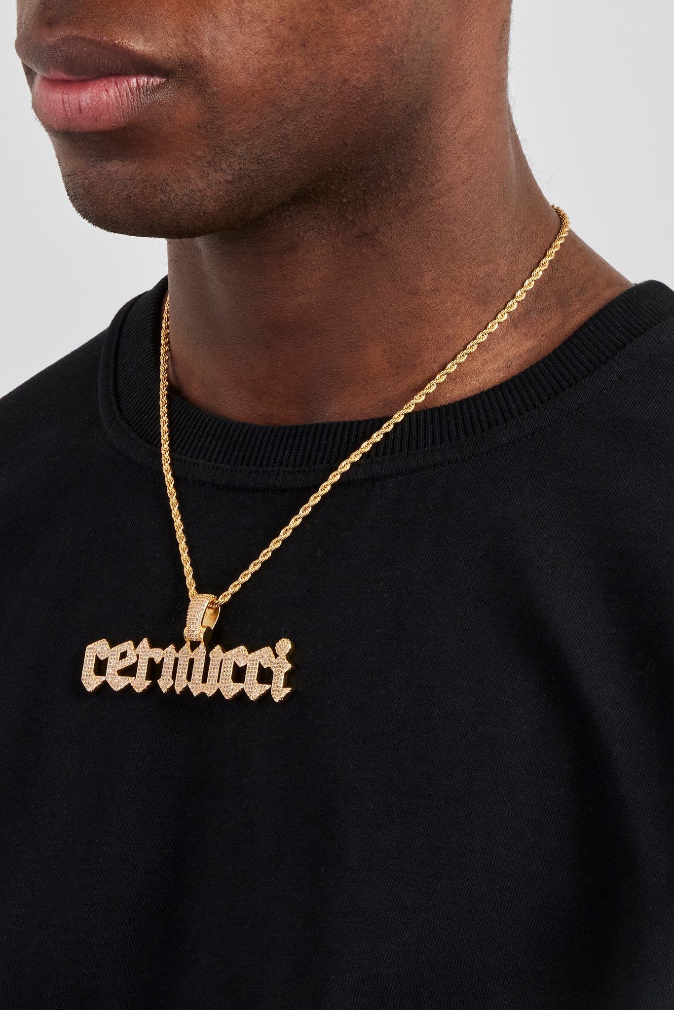 Biergarten Font Pendant - 20mm - Gold