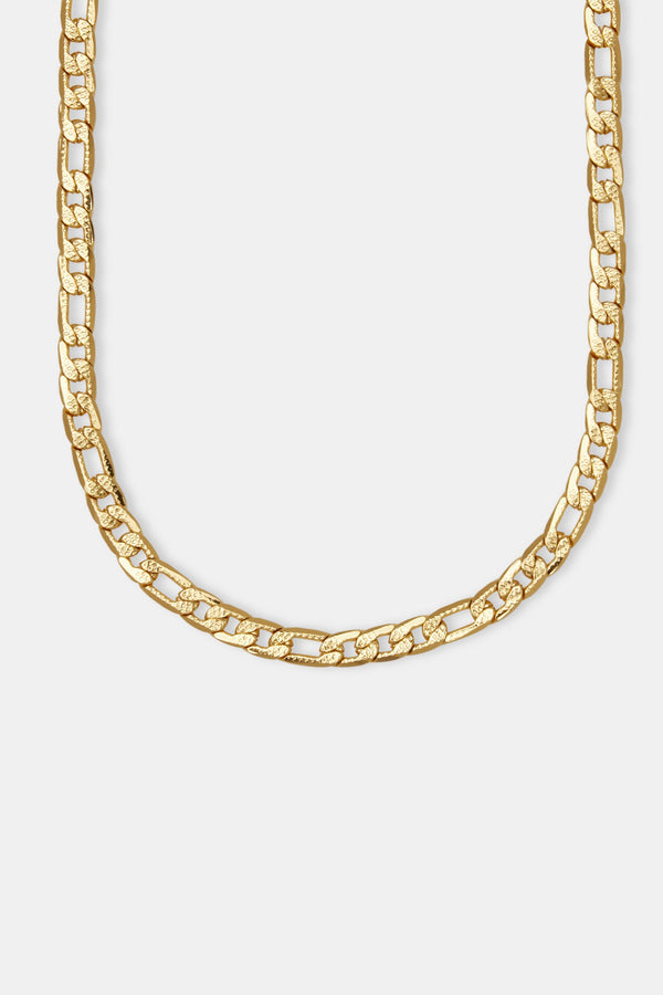 Textured Figaro Chain - 6mm - Gold