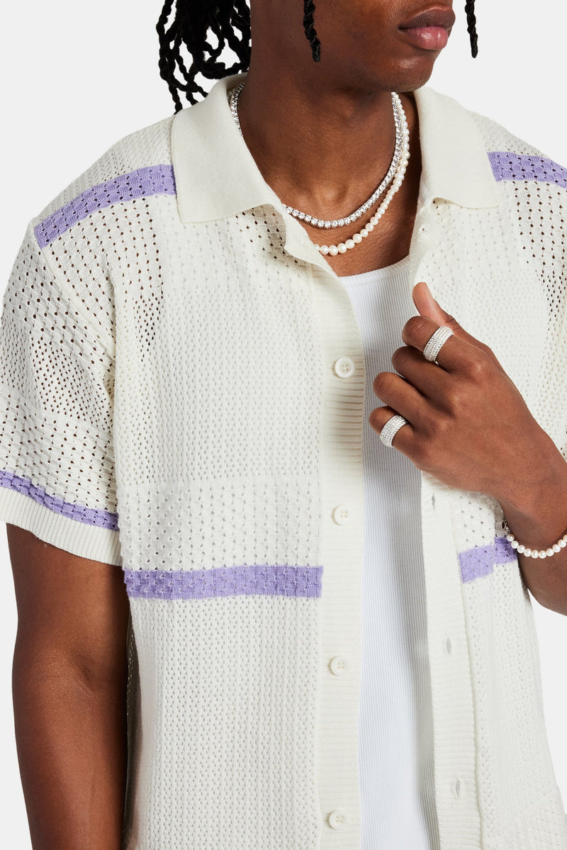 mens purple button down dress shirt Knitted Button Front Shirt - Purple | Mens Shirts