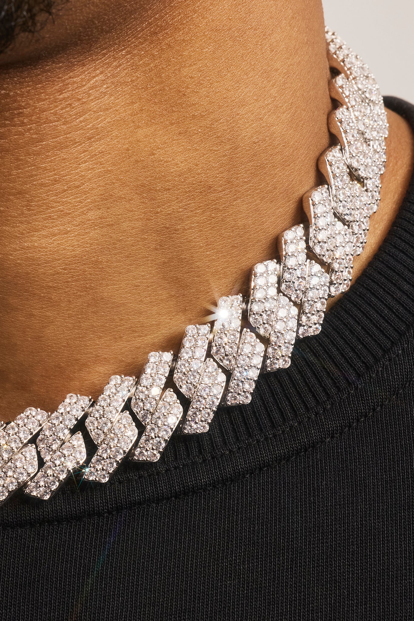 Iced Prong Cuban Chain - 19mm - White