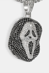 Iced Mask Face Pendant - 40mm - White