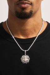 Iced Spider Pendant - 35mm - White