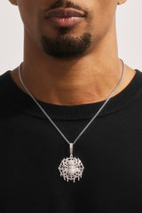 Iced Spider Pendant - 35mm - White