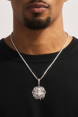 Iced Spider Pendant - 35mm - White