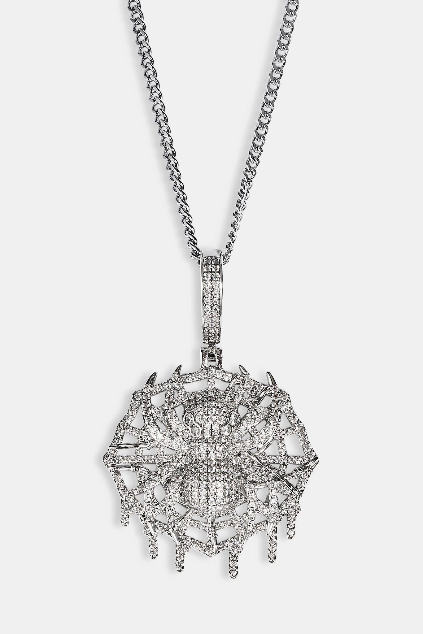 Iced Spider Pendant - 35mm - White