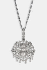 Iced Spider Pendant - 35mm - White