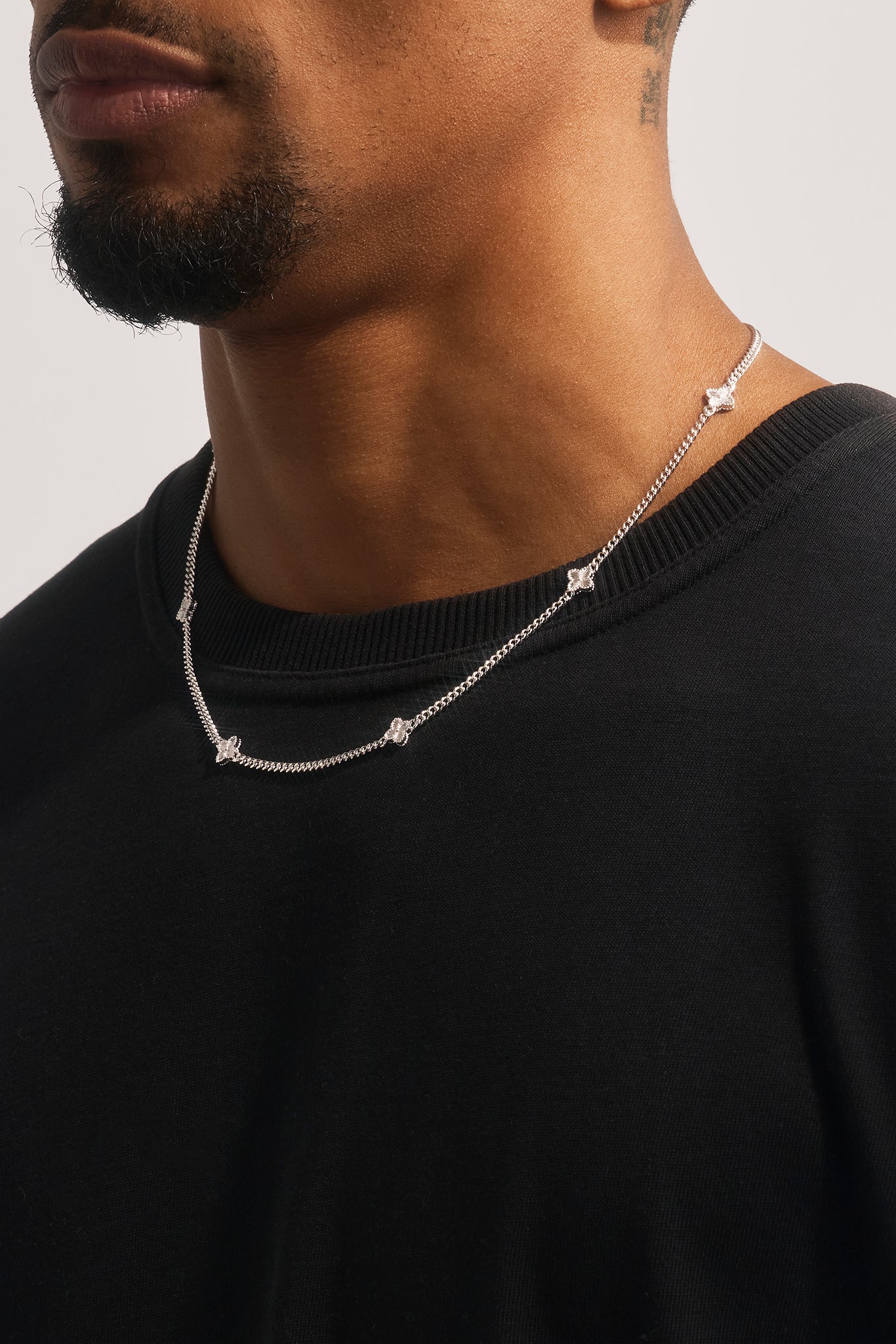 Polished Motif Cuban Chain - 8mm - White