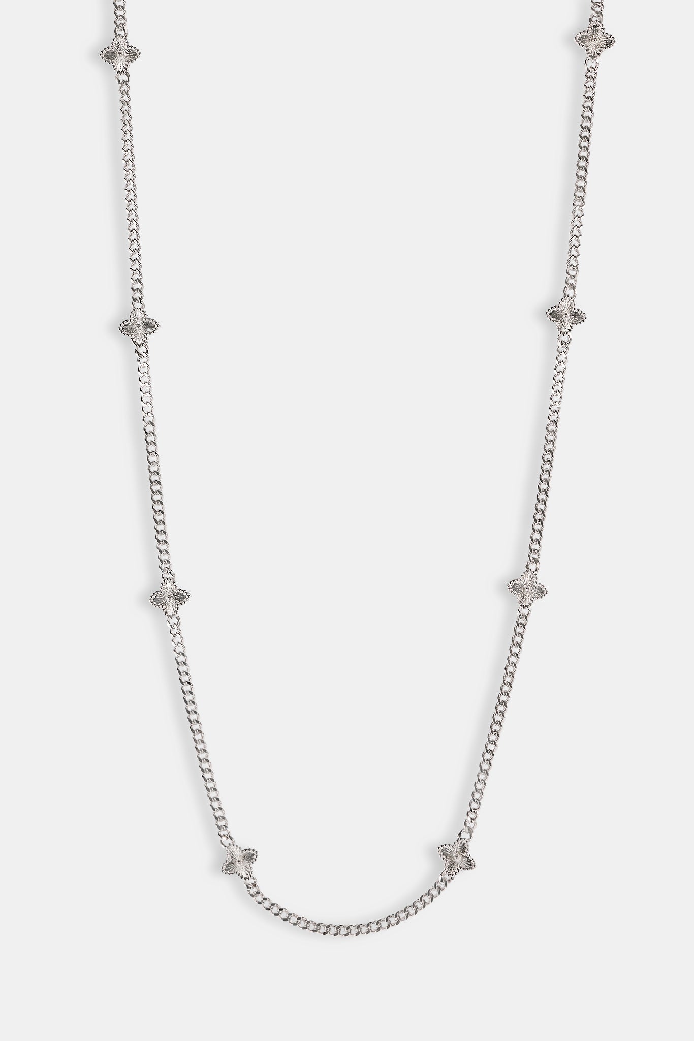 Polished Motif Cuban Chain - 8mm - White