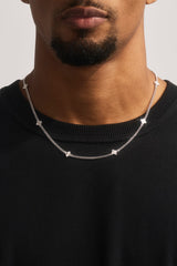 Polished Motif Cuban Chain - 8mm - White
