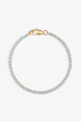 2.5mm Womens Micro Tennis Bracelet - Aqua