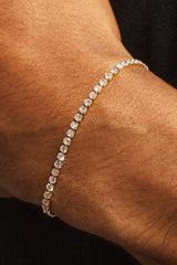 Micro Tennis Bracelet & Chain - 2.5mm - Gold