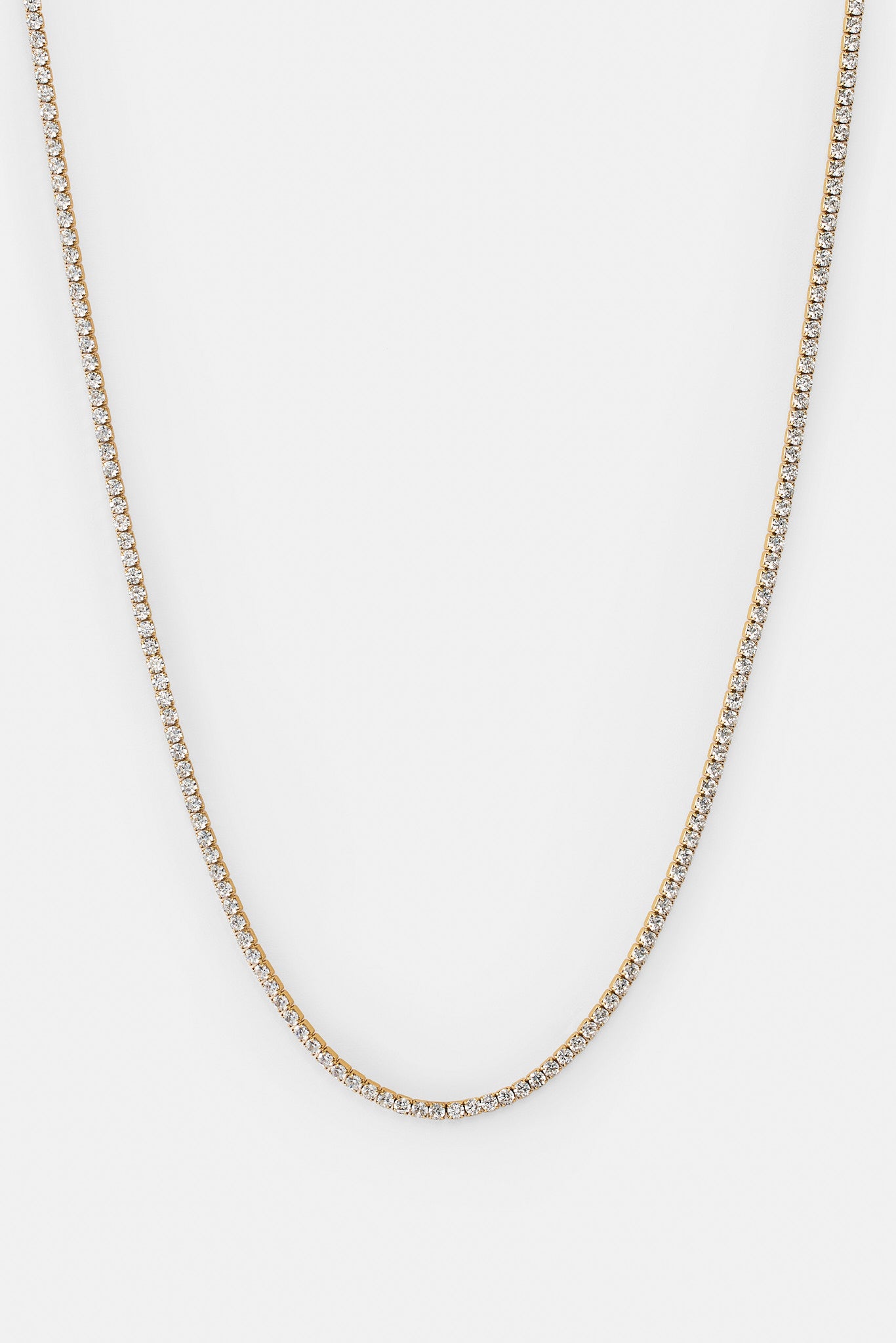 Womens 2.5mm Micro Tennis Chain - Gold