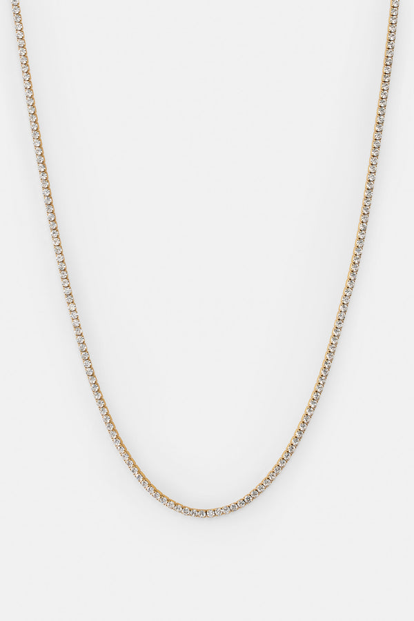 Womens 2.5mm Micro Tennis Chain - Gold