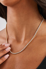 Womens 2.5mm Micro Tennis Chain - Gold