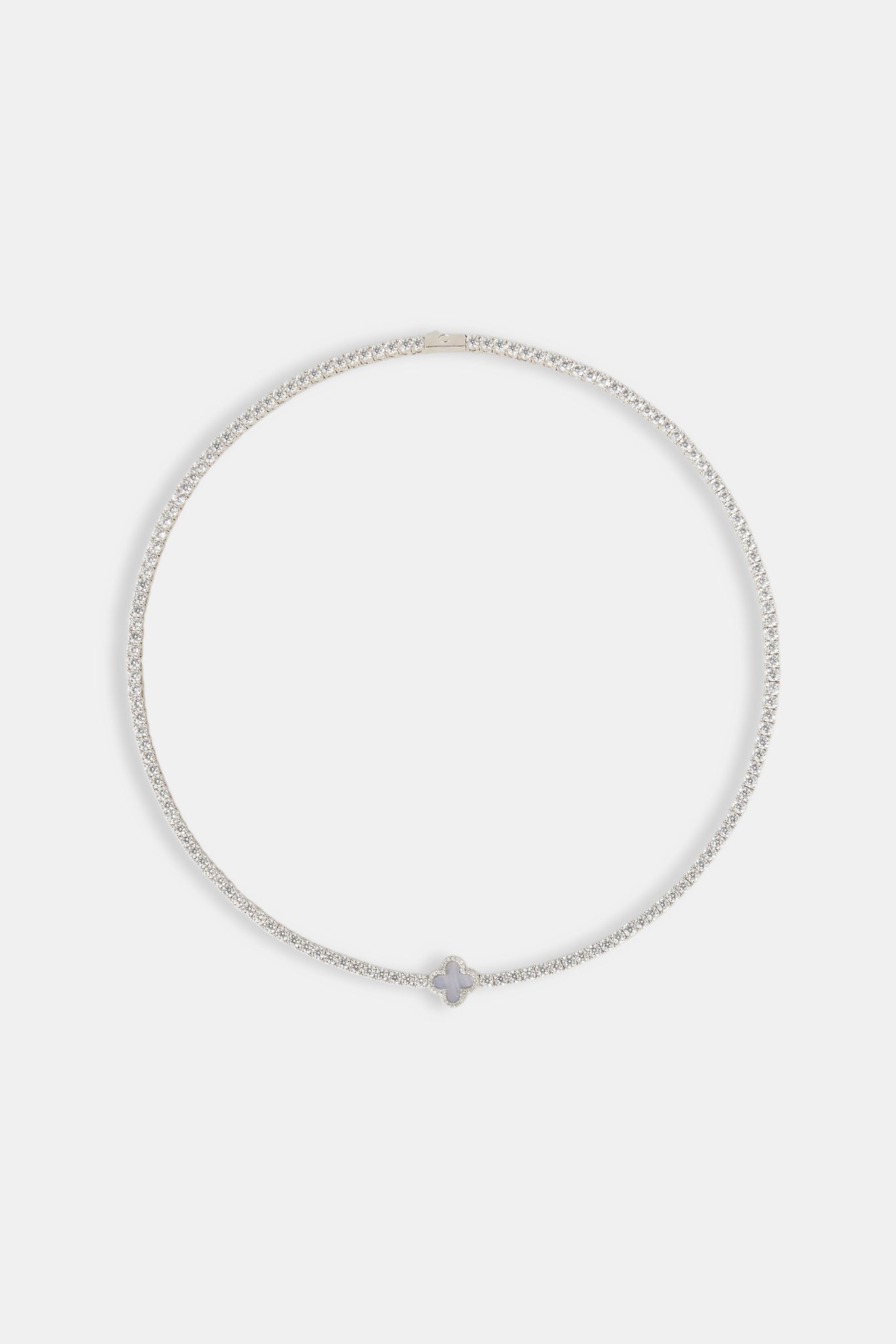 3mm Motif Agate Tennis Chain - White