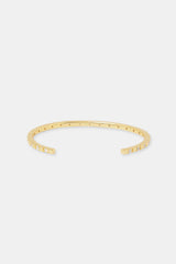 Square Polished Iced Bangle - 3mm