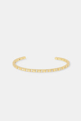 Square Polished Iced Bangle - 3mm