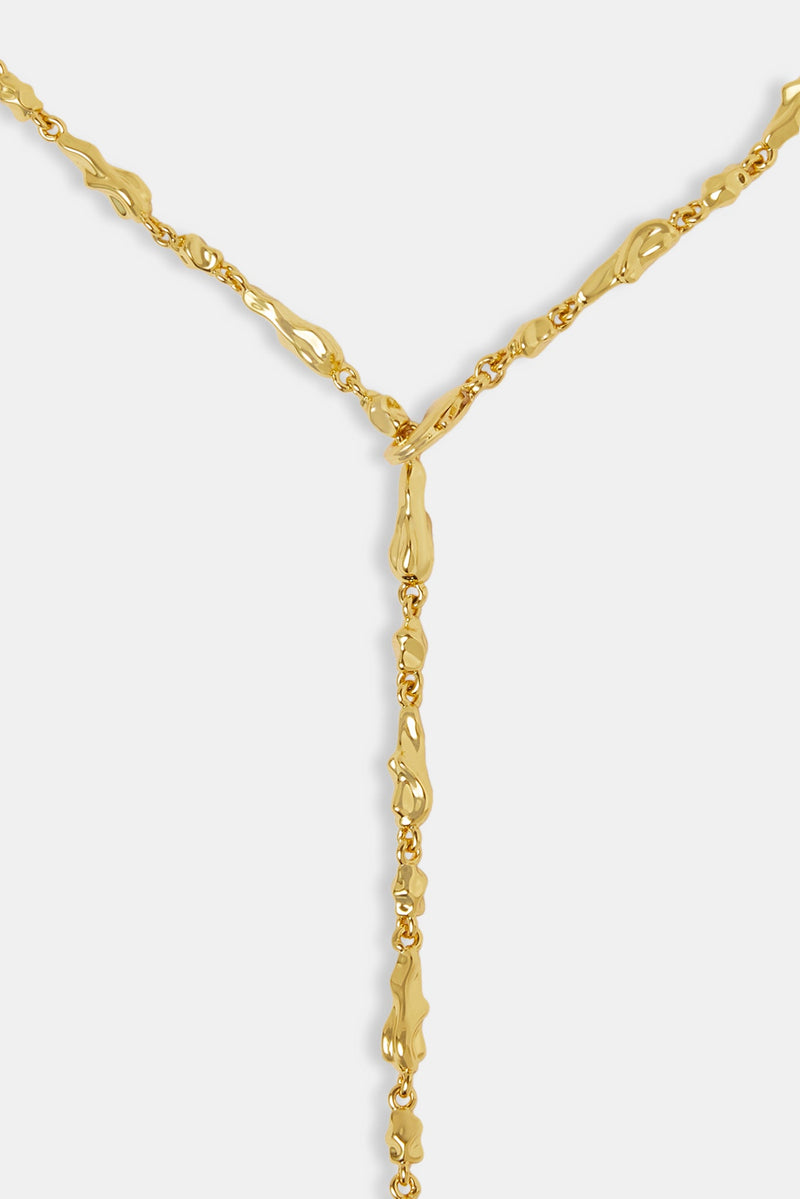 Cluster Drop Necklace - 4mm - Gold