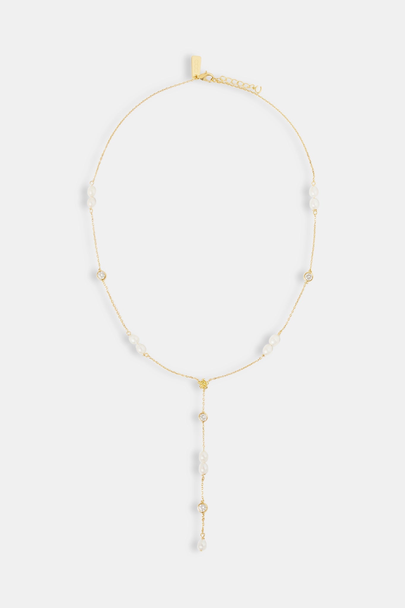 Drop Freshwater Pearl Flower Necklace - 5mm