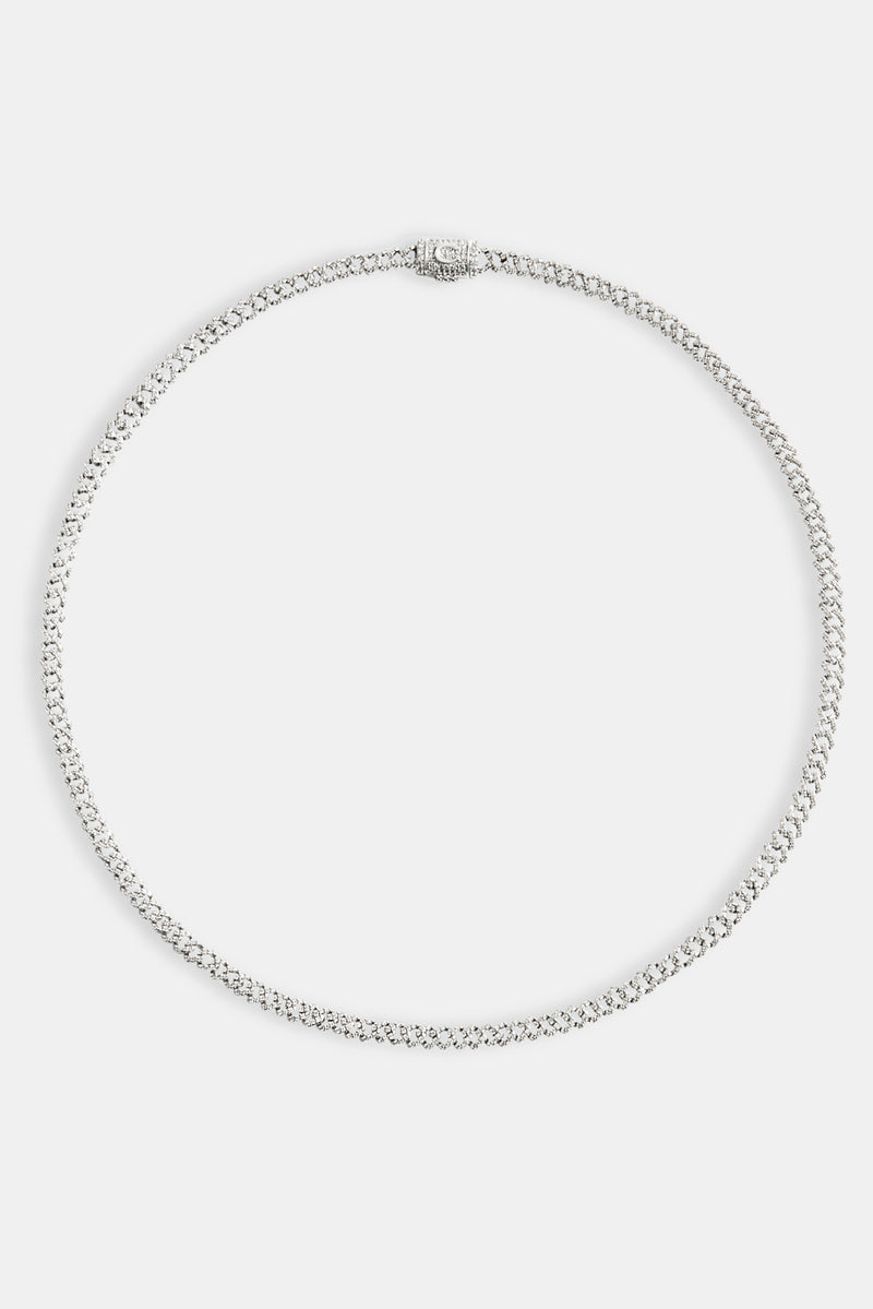 5mm Iced Prong Chain - White Gold
