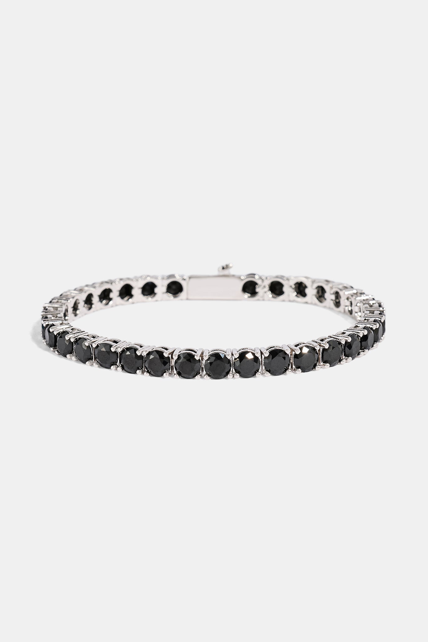 Black Tennis Bracelet - 5mm - White