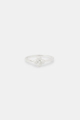 8mm Iced Pave Motif Ring - White