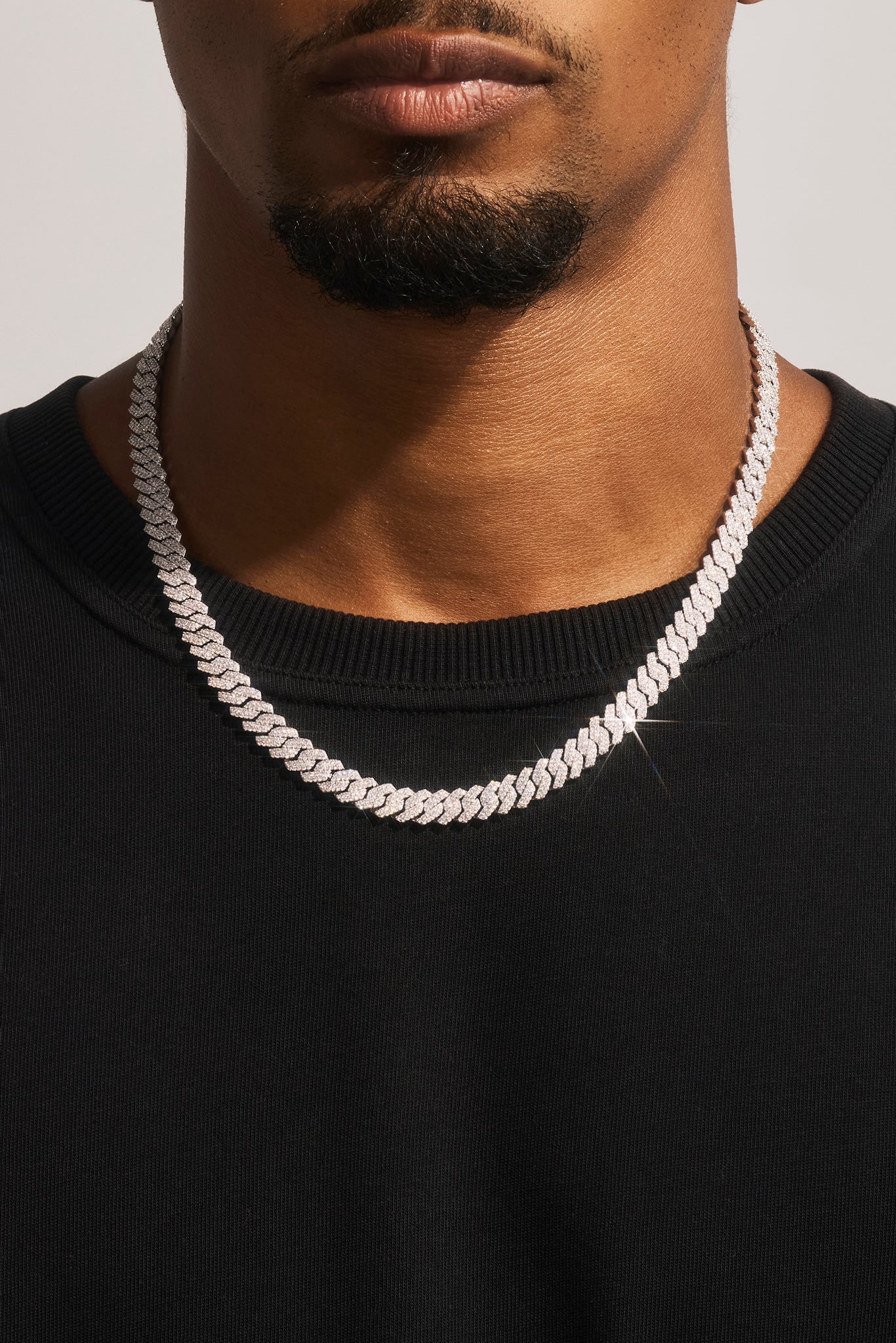 も*。様 CERNUCCI アーセナル公式 ネックレスWhite Gold Iced Prong Cuban Chain - 8mm - White – Cernucci US