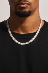 Iced Prong Cuban Chain - 8mm - White