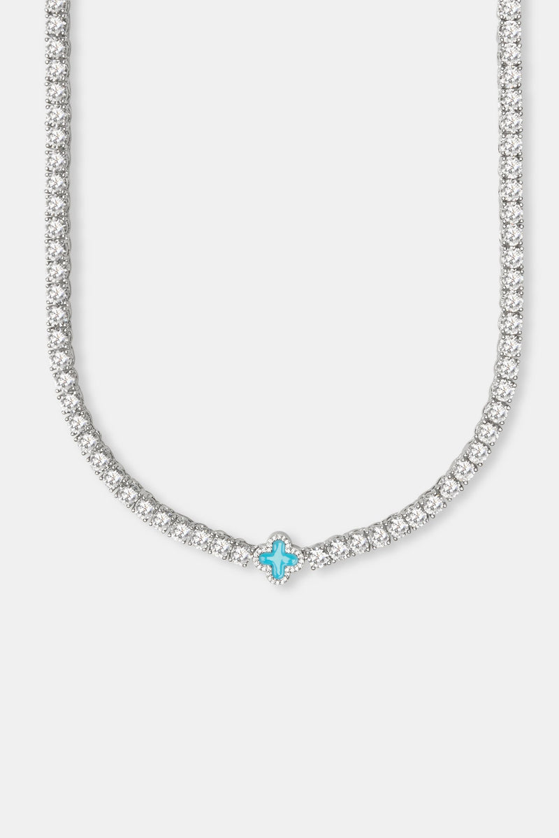 Baby Blue Motif Tennis Chain