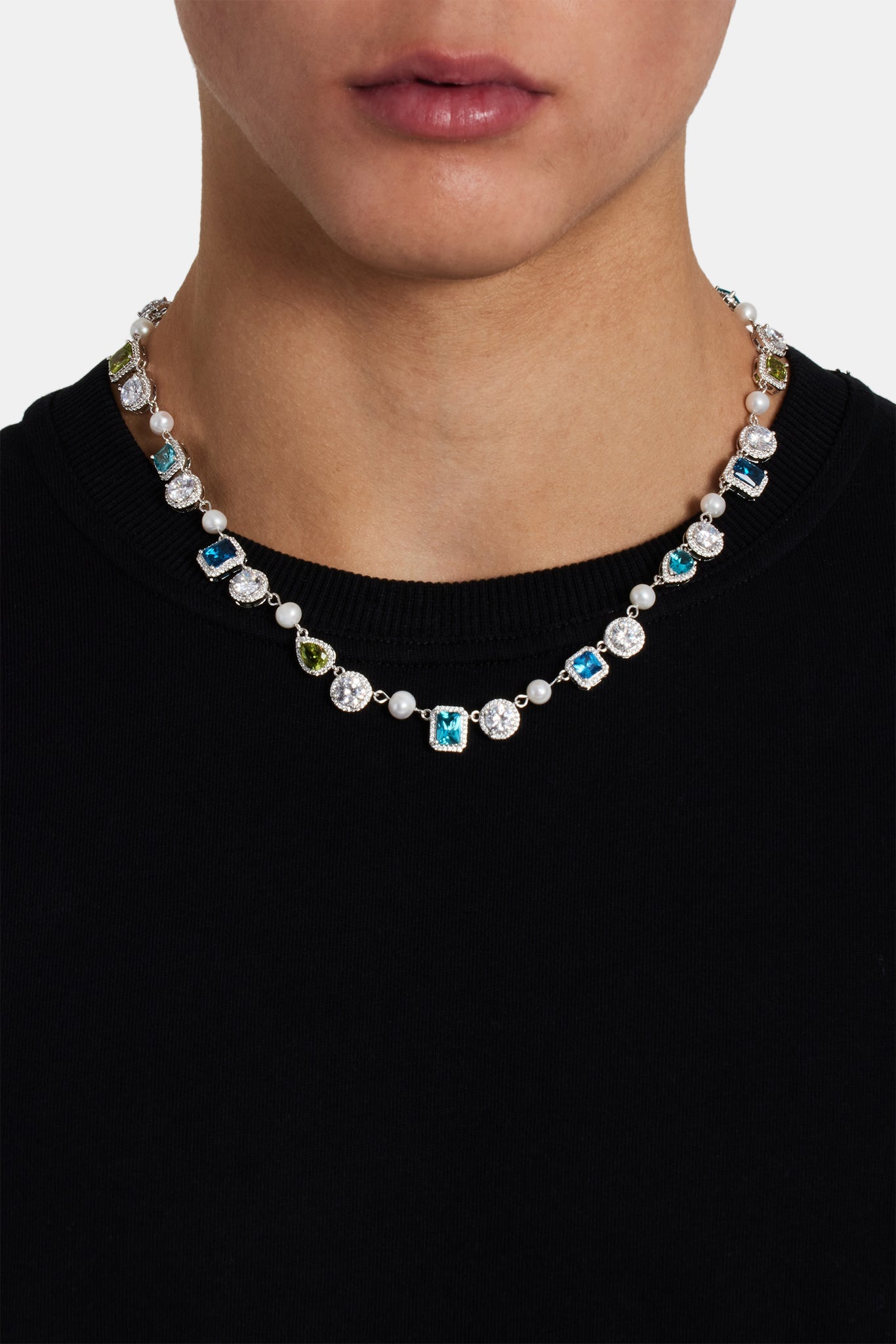 Blue & Green Mixed Gemstone Chain - 10mm