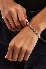 Blue & Clear Mixed Shape Gemstone Bracelet - 5mm - White