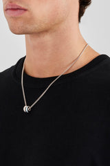 Blue & Clear Iced Ring Necklace - 15mm