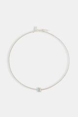 Blue & Clear Iced Ring Necklace - 15mm
