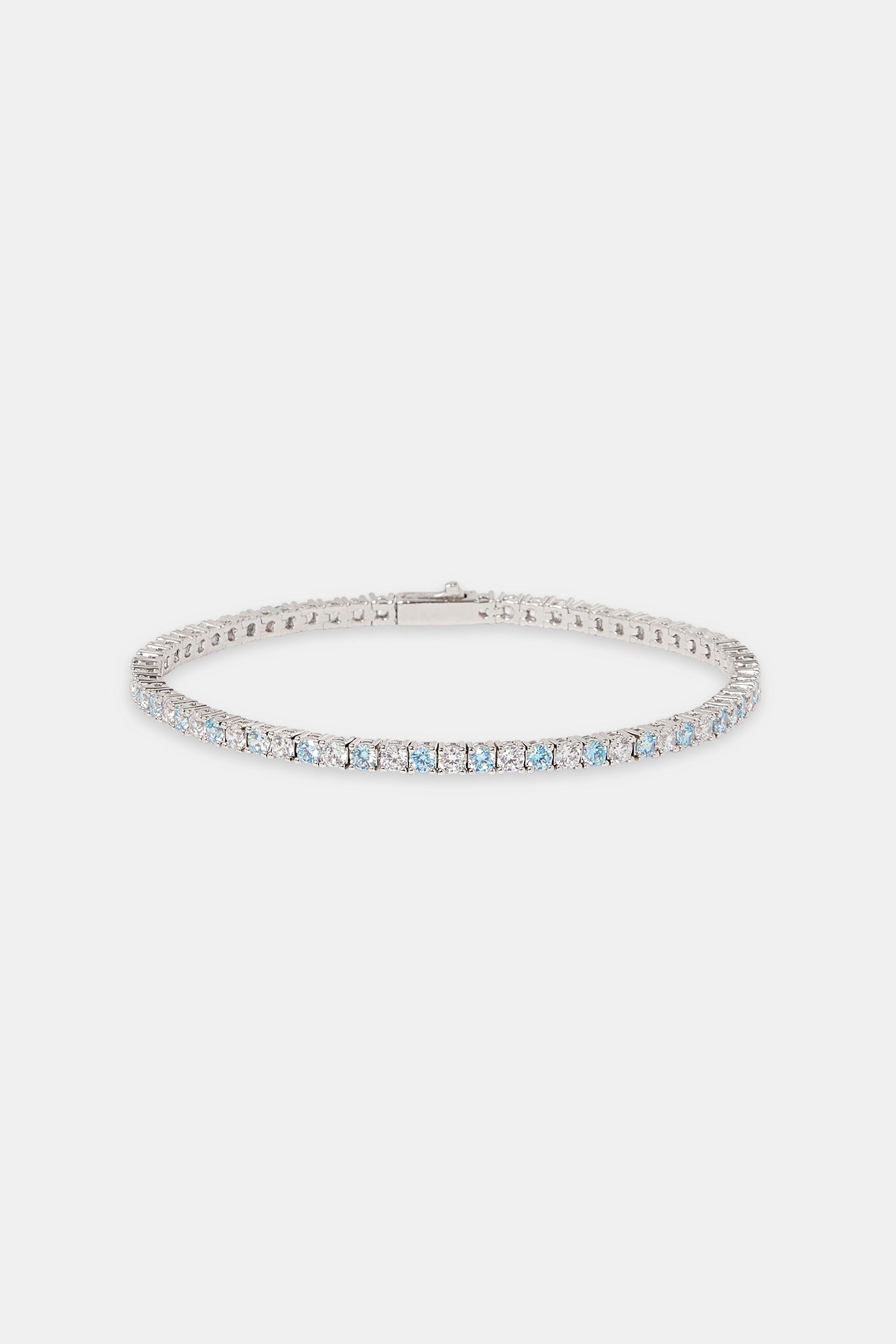 Blue & Clear Stone Tennis Bracelet - 3mm